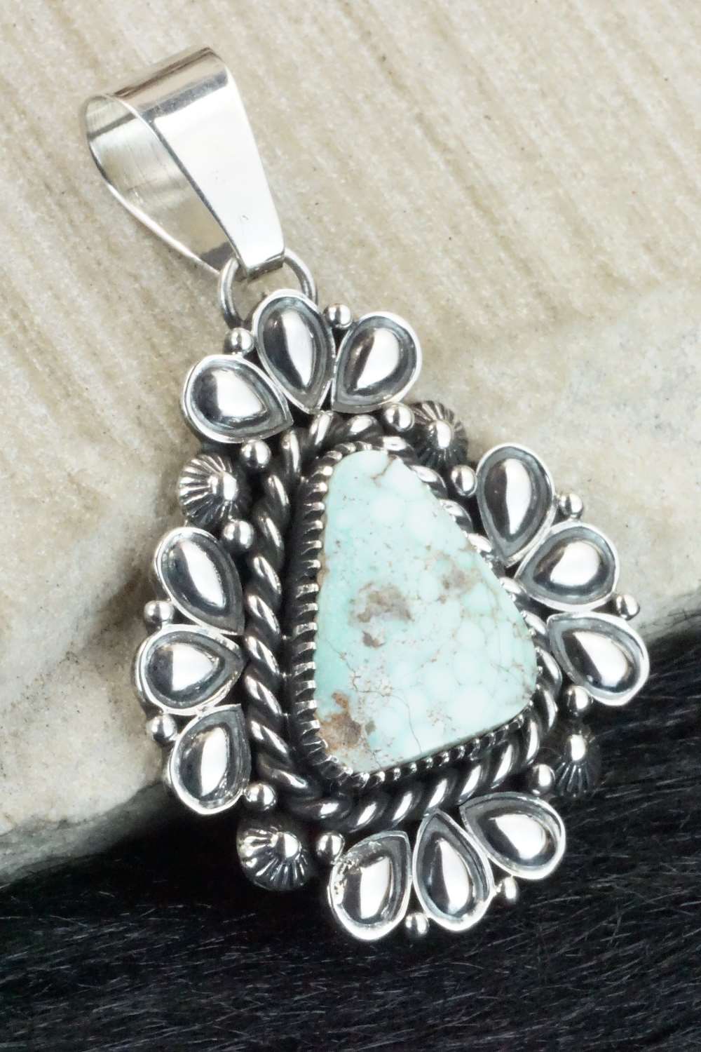 Turquoise and Sterling Silver Pendant - Derrick Gordon