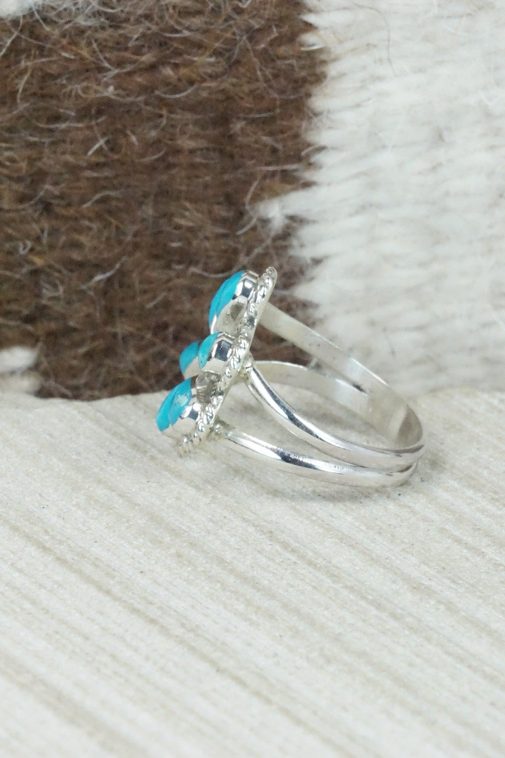 Turquoise & Sterling Silver Ring - Gina Dosedo - Size 7.5