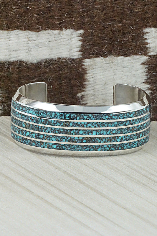 Turquoise & Sterling Silver Inlay Bracelet - Larry Loretto