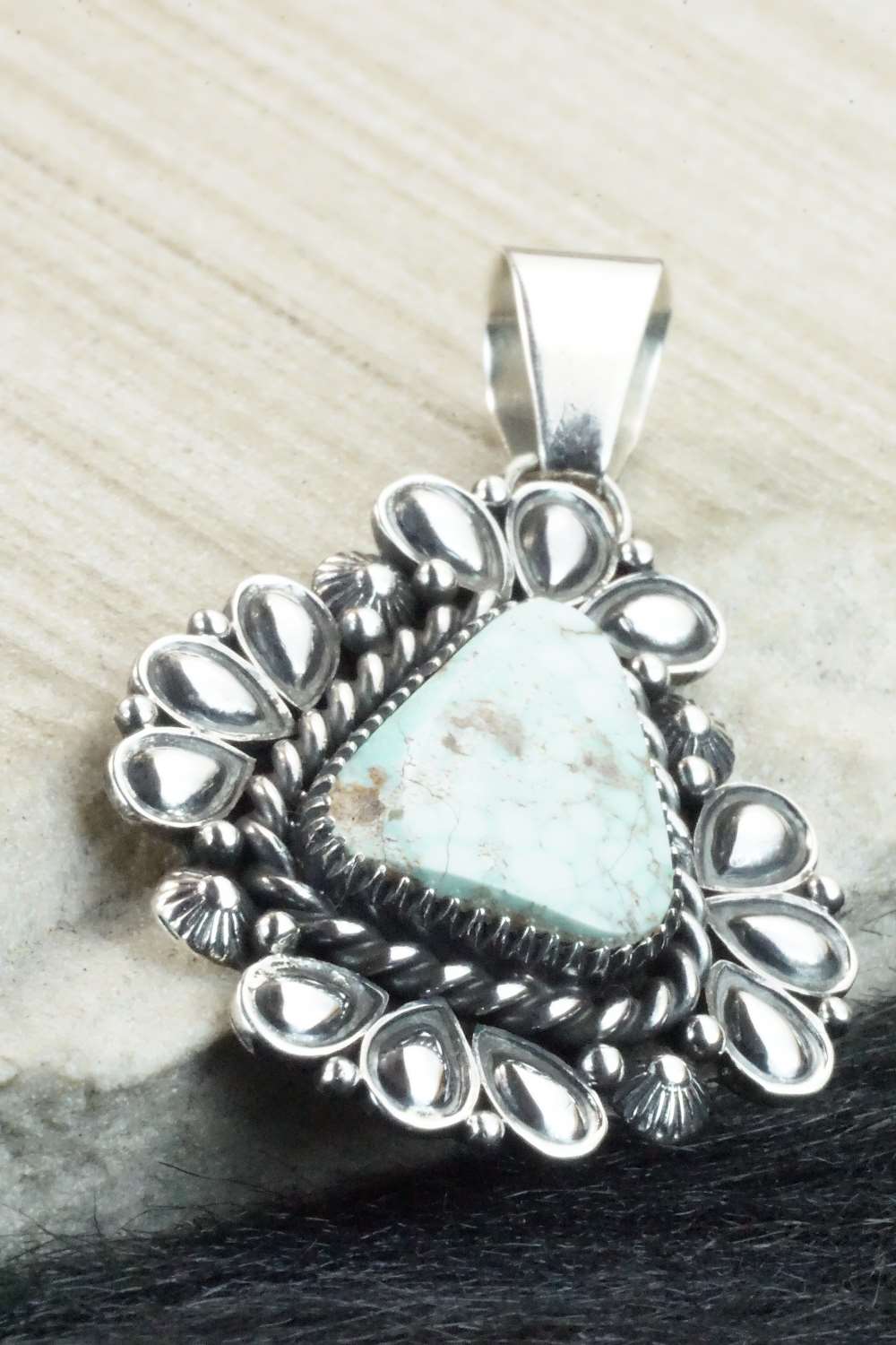 Turquoise and Sterling Silver Pendant - Derrick Gordon