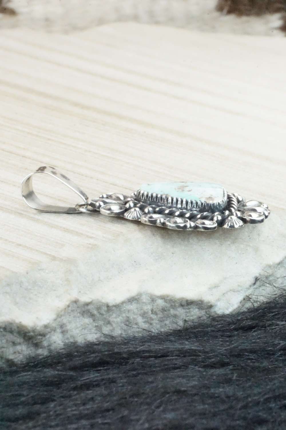 Turquoise and Sterling Silver Pendant - Derrick Gordon