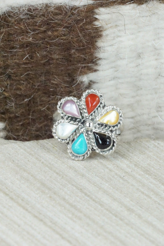 Multi Stone & Sterling Silver Ring - Gina Dosedo - Size 7