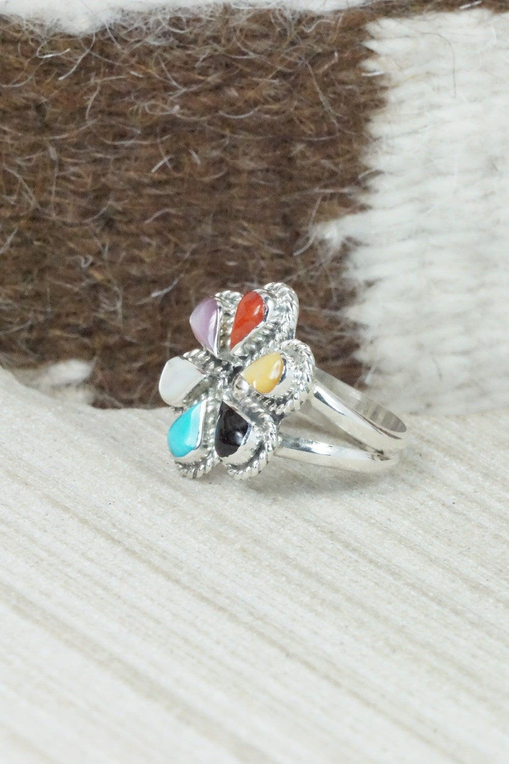 Multi Stone & Sterling Silver Ring - Gina Dosedo - Size 7