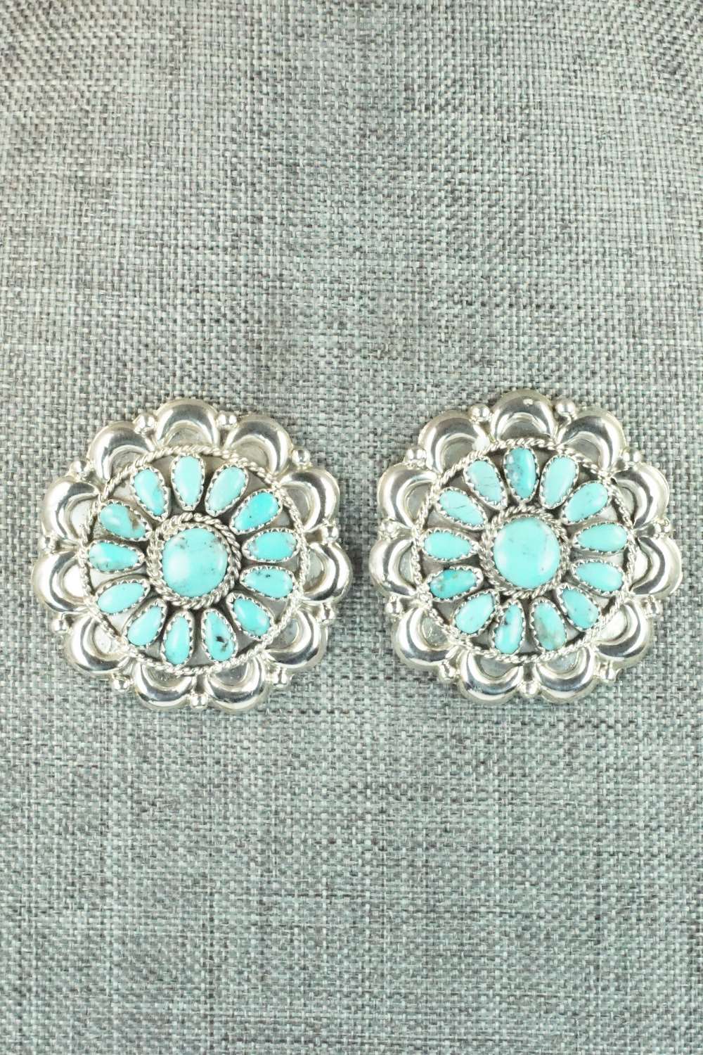 Turquoise & Sterling Silver Earrings - Jaz Wilson