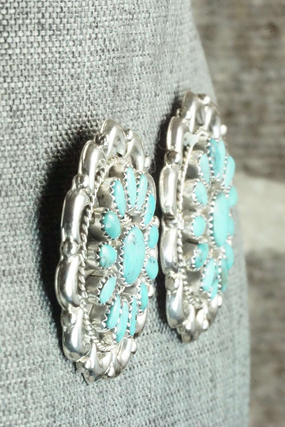 Turquoise & Sterling Silver Earrings - Jaz Wilson