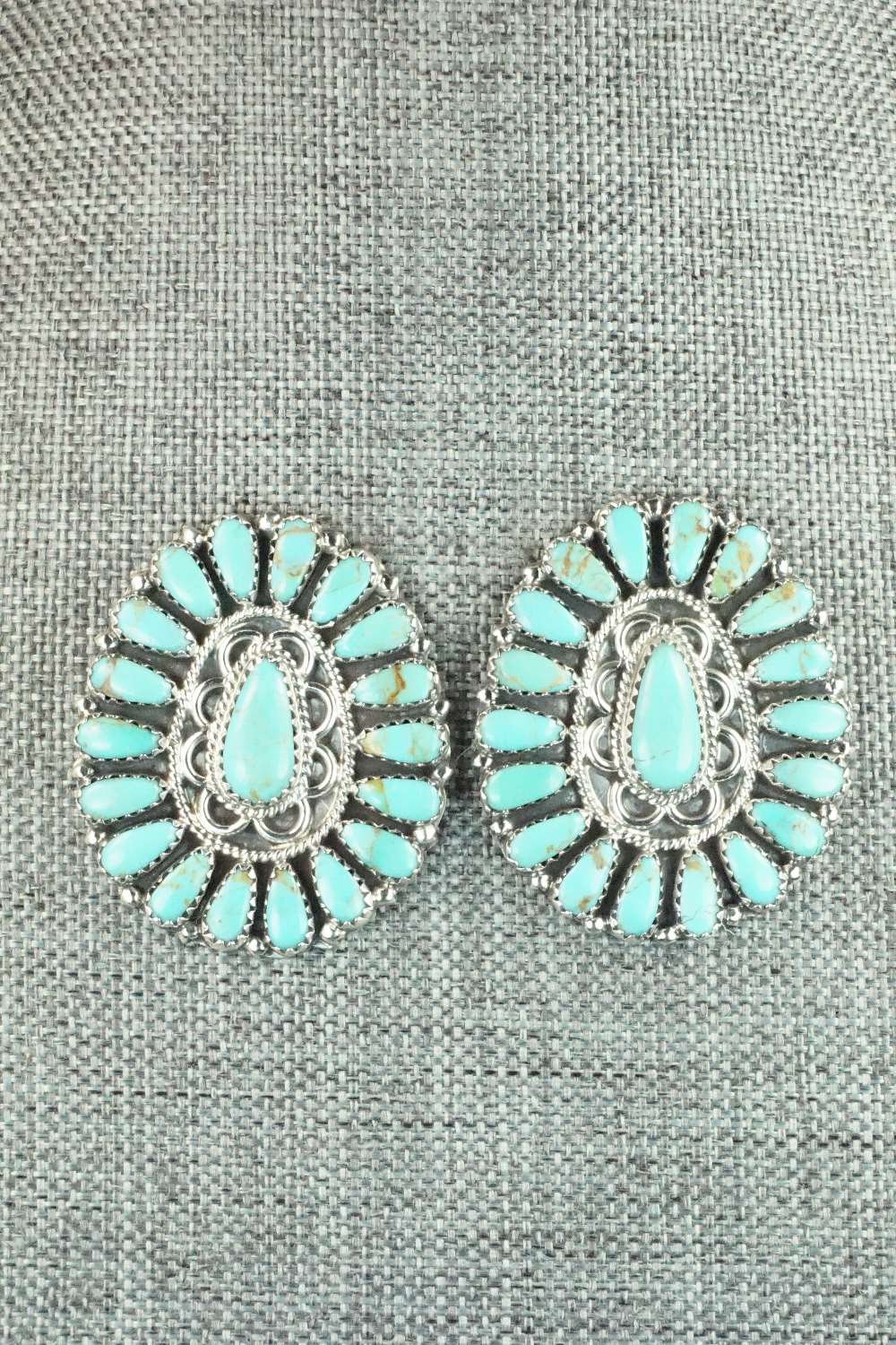 Turquoise & Sterling Silver Earrings - Zeita Begay