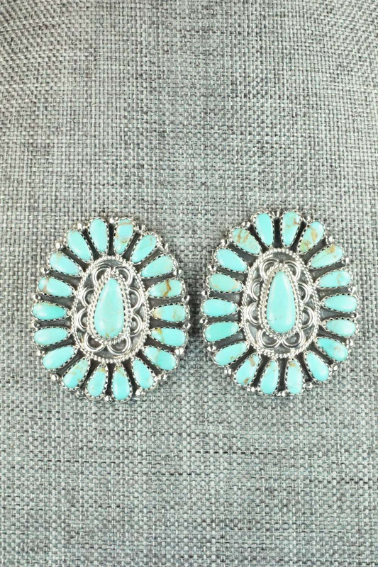 Turquoise & Sterling Silver Earrings - Zeita Begay