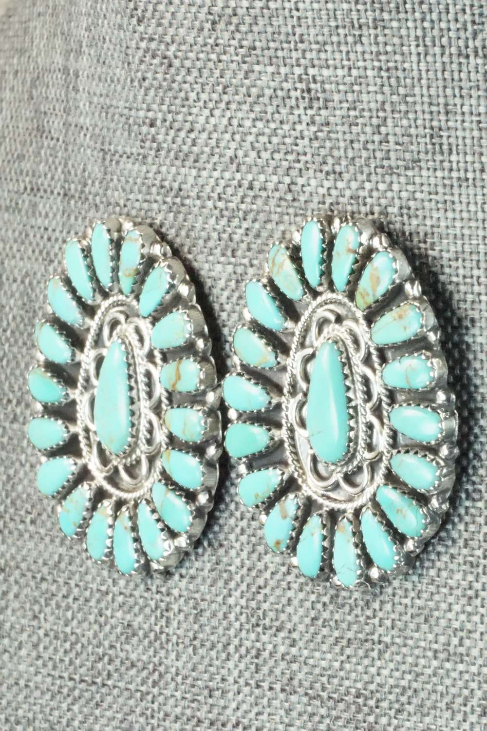 Turquoise & Sterling Silver Earrings - Zeita Begay