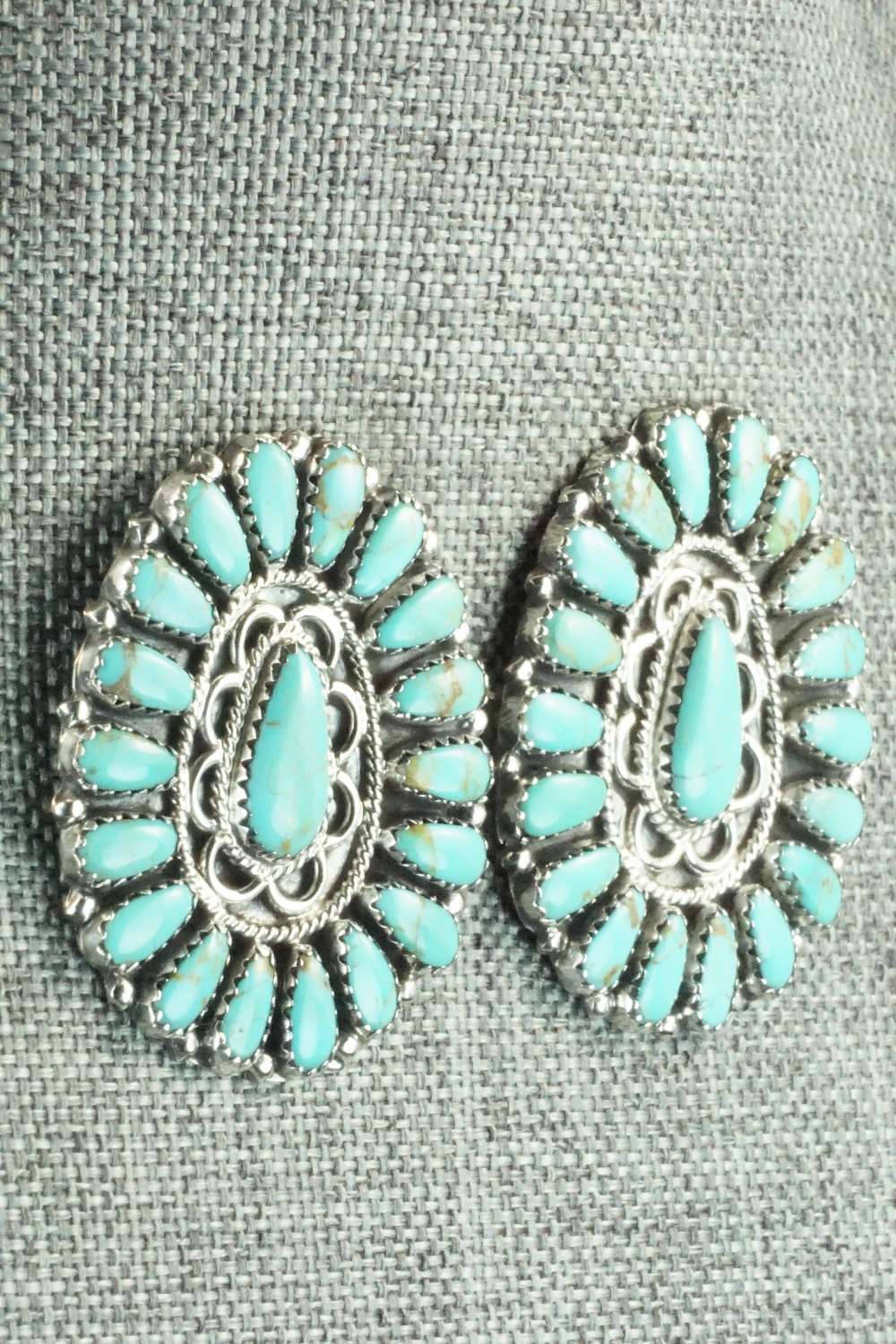 Turquoise & Sterling Silver Earrings - Zeita Begay