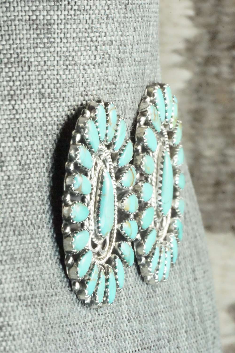 Turquoise & Sterling Silver Earrings - Zeita Begay
