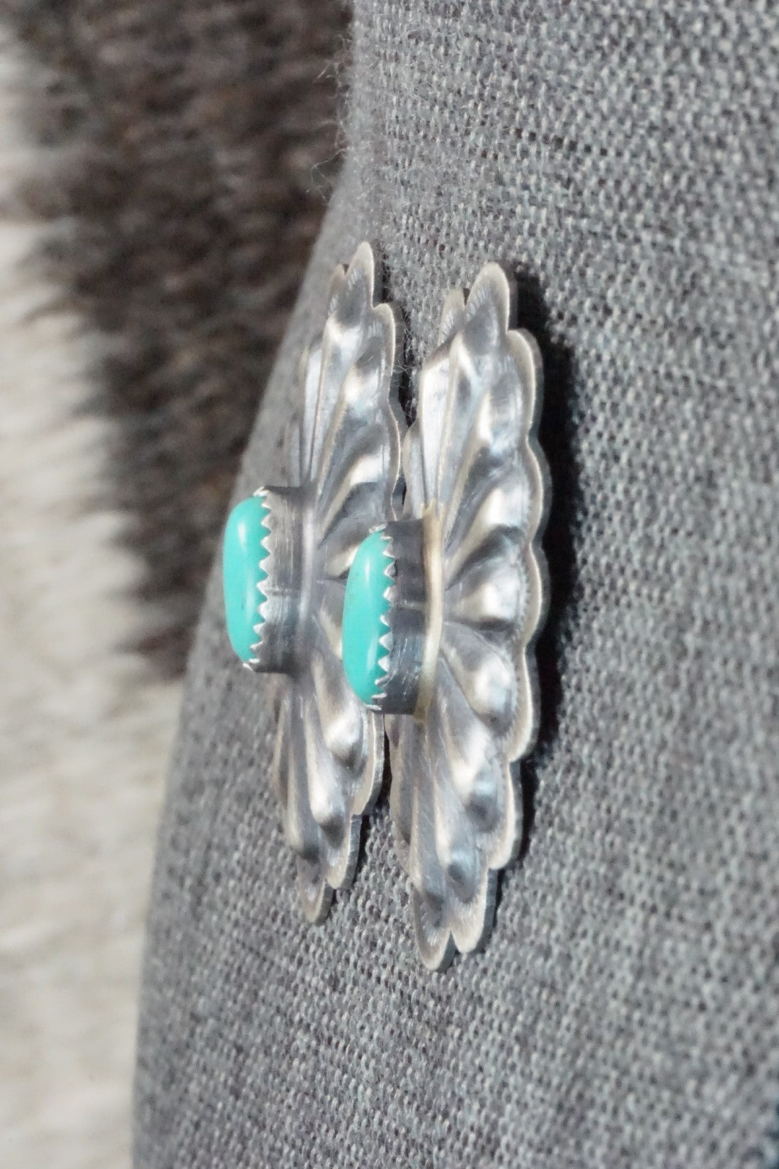 Turquoise & Sterling Silver Earrings - Dale Morgan