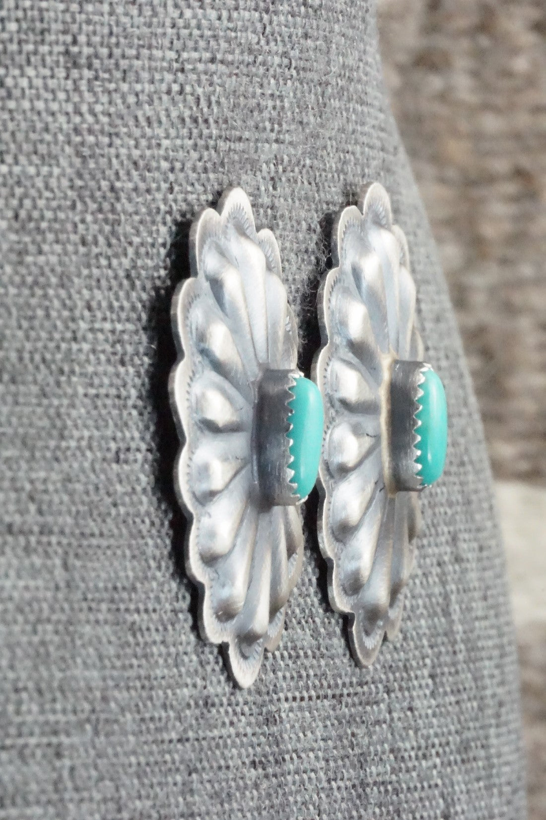 Turquoise & Sterling Silver Earrings - Dale Morgan