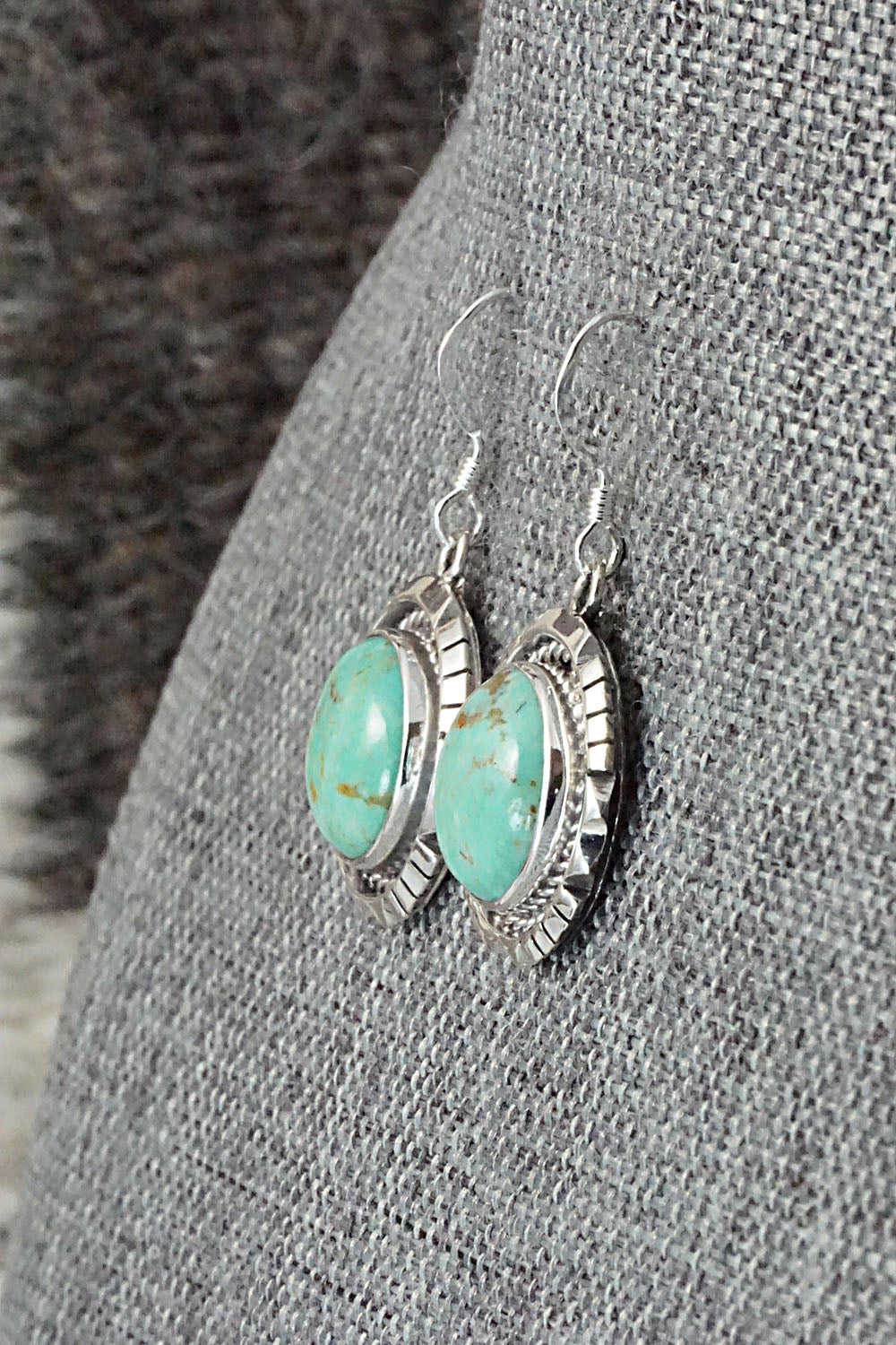 Turquoise & Sterling Silver Earrings - Amos Begay