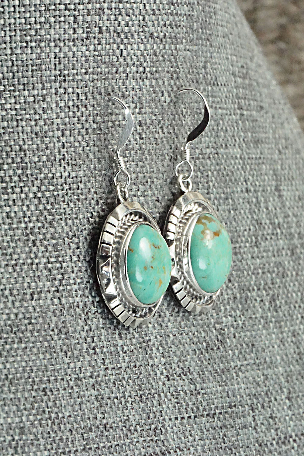 Turquoise & Sterling Silver Earrings - Amos Begay