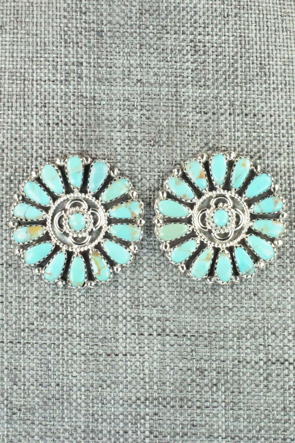 Turquoise & Sterling Silver Earrings - Zeita Begay