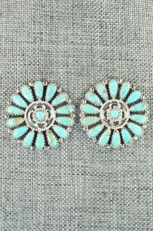 Turquoise & Sterling Silver Earrings - Zeita Begay
