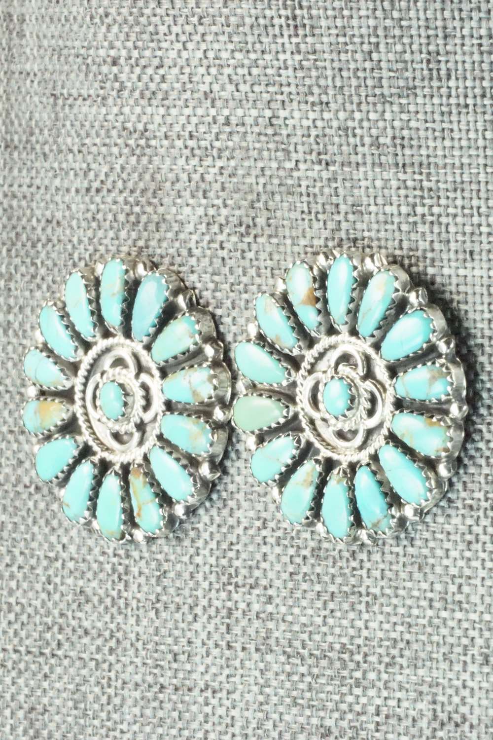 Turquoise & Sterling Silver Earrings - Zeita Begay