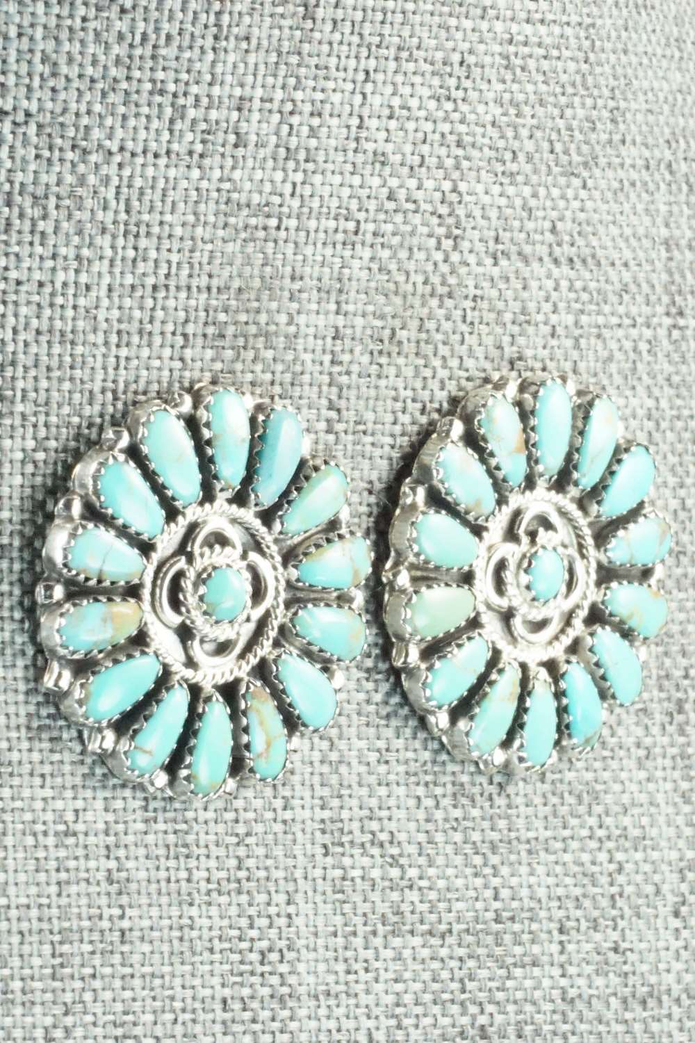 Turquoise & Sterling Silver Earrings - Zeita Begay