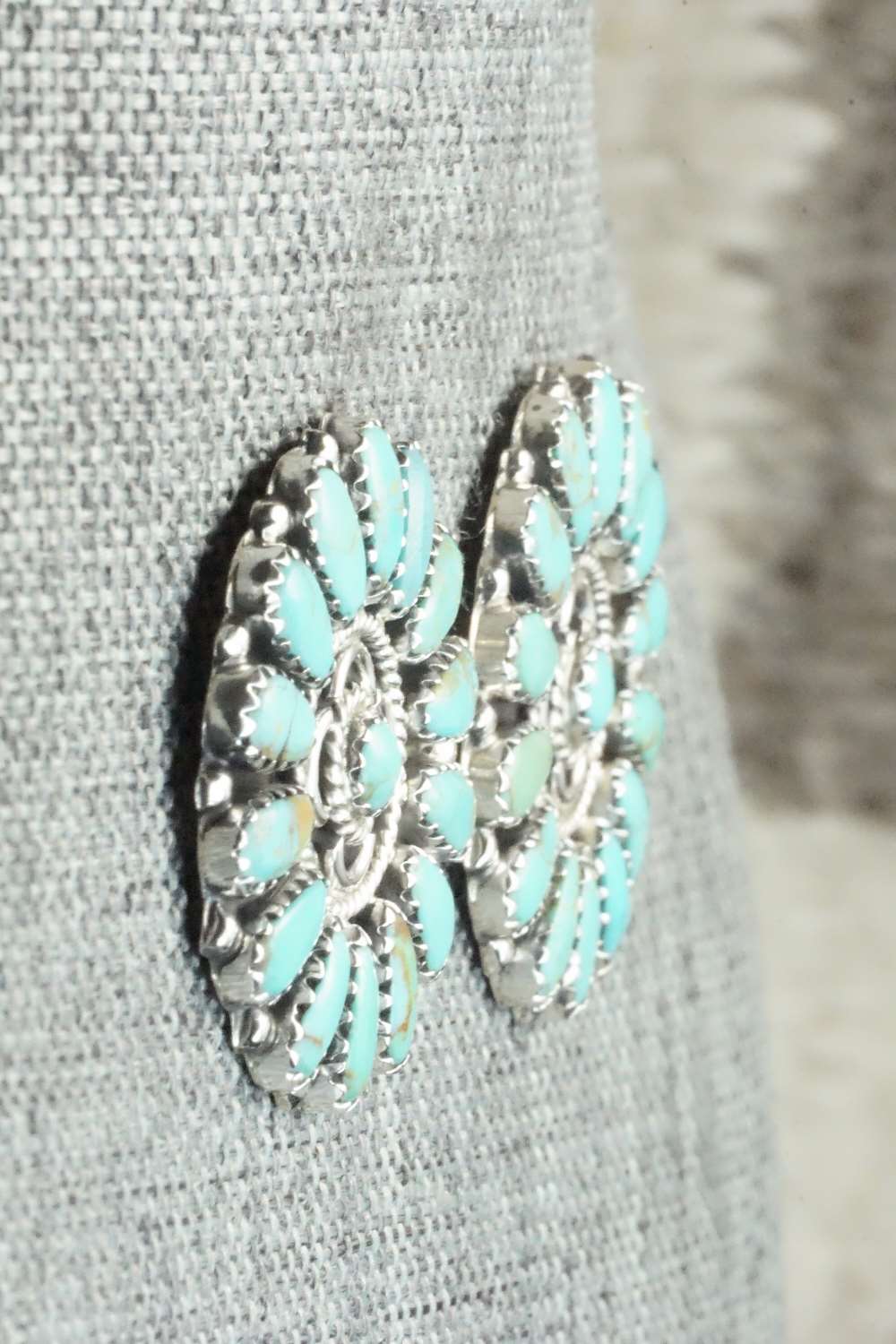 Turquoise & Sterling Silver Earrings - Zeita Begay
