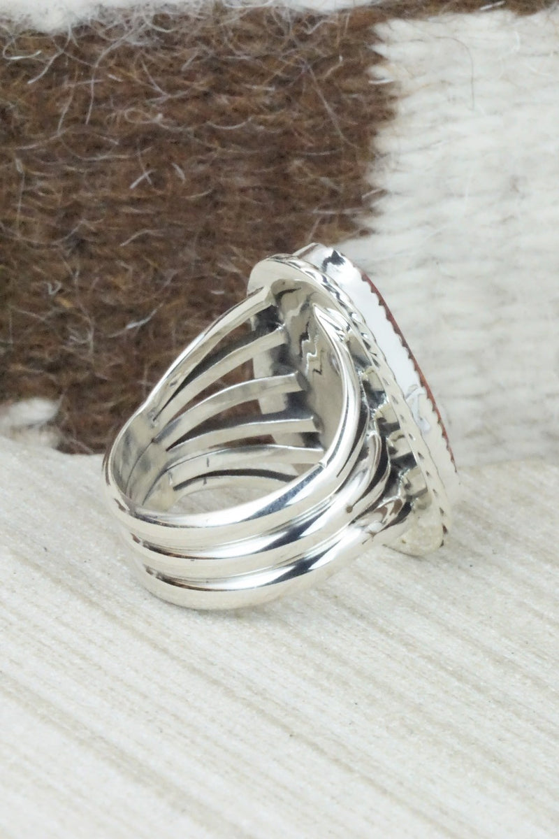 Spiny Oyster & Sterling Silver Ring - Mike Smith - Size 9.5