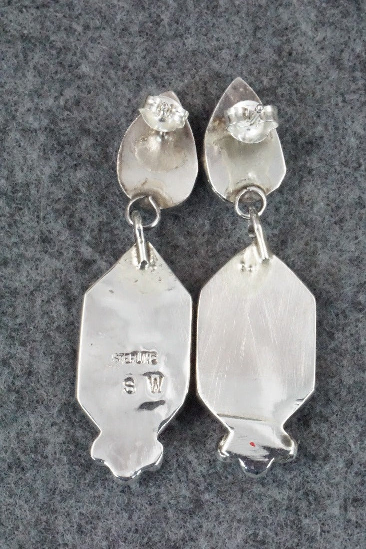 Spiny Oyster, Turquoise and Sterling Silver Earrings - Selina Warner
