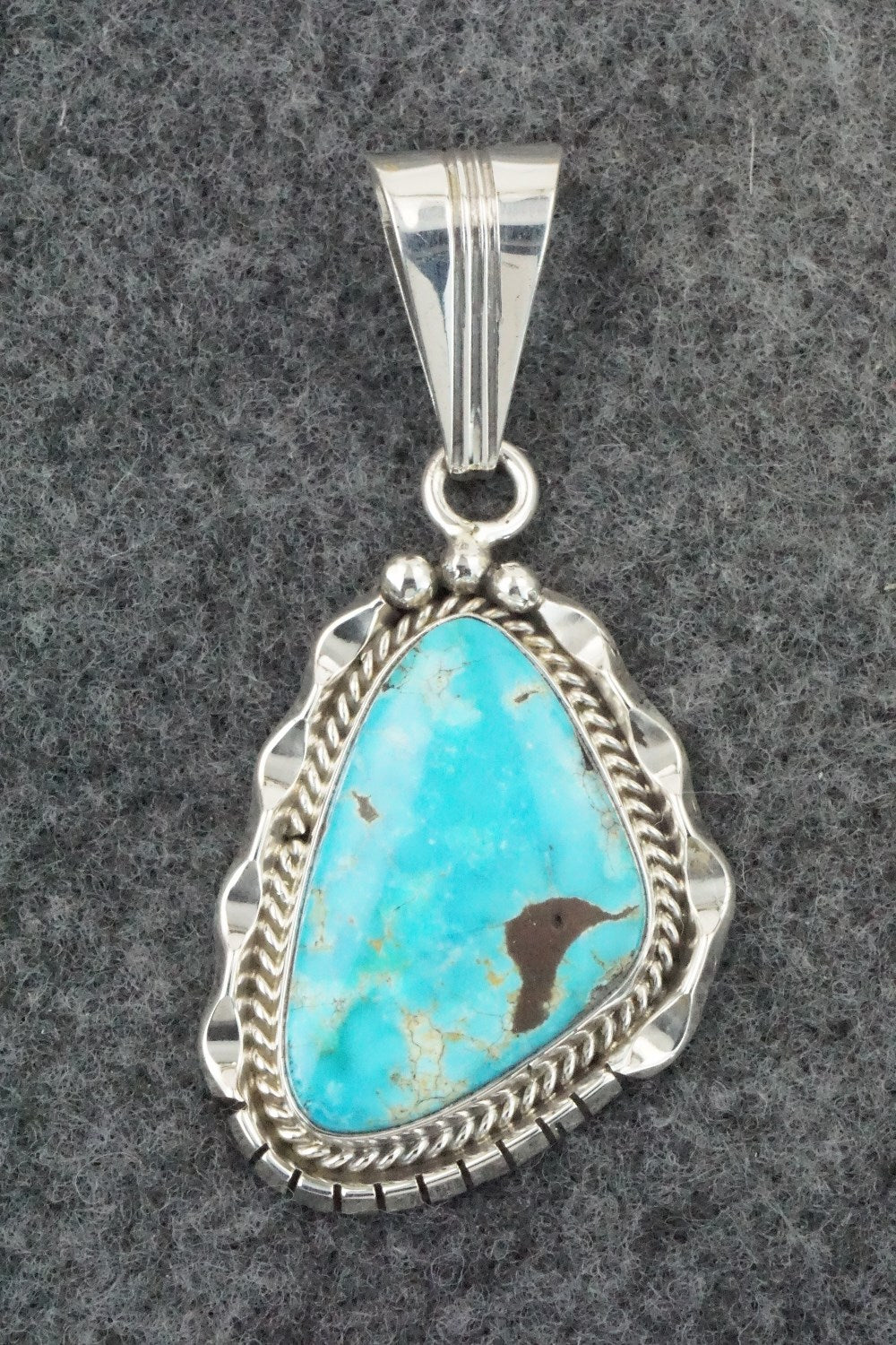 Turquoise & Sterling Silver Pendant - Samuel Yellowhair