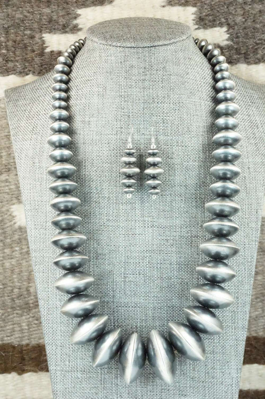 Sterling Silver Navajo Pearl Necklace & Earrings - Preston Haley