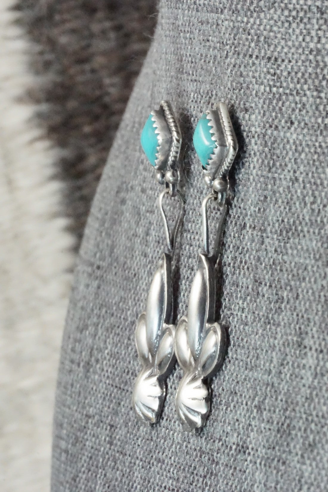 Turquoise & Sterling Silver Earrings - Verley Betone