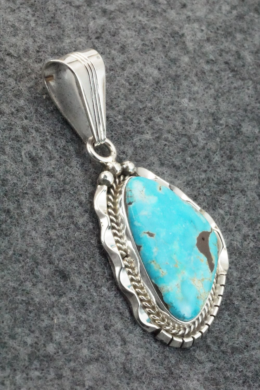 Turquoise & Sterling Silver Pendant - Samuel Yellowhair