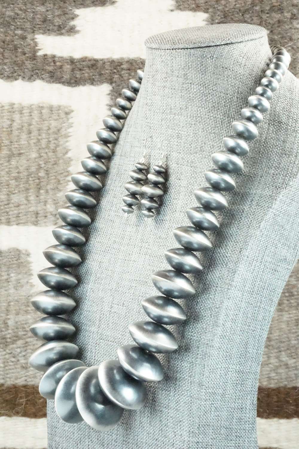 Sterling Silver Navajo Pearl Necklace & Earrings - Preston Haley