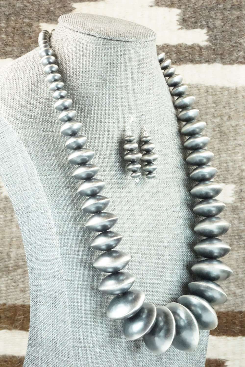 Sterling Silver Navajo Pearl Necklace & Earrings - Preston Haley