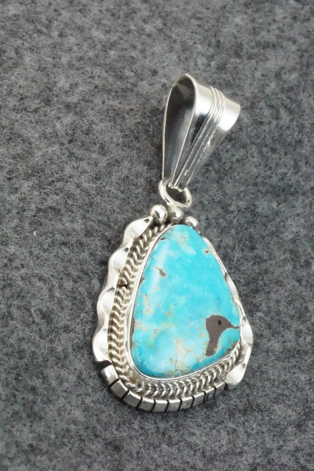 Turquoise & Sterling Silver Pendant - Samuel Yellowhair
