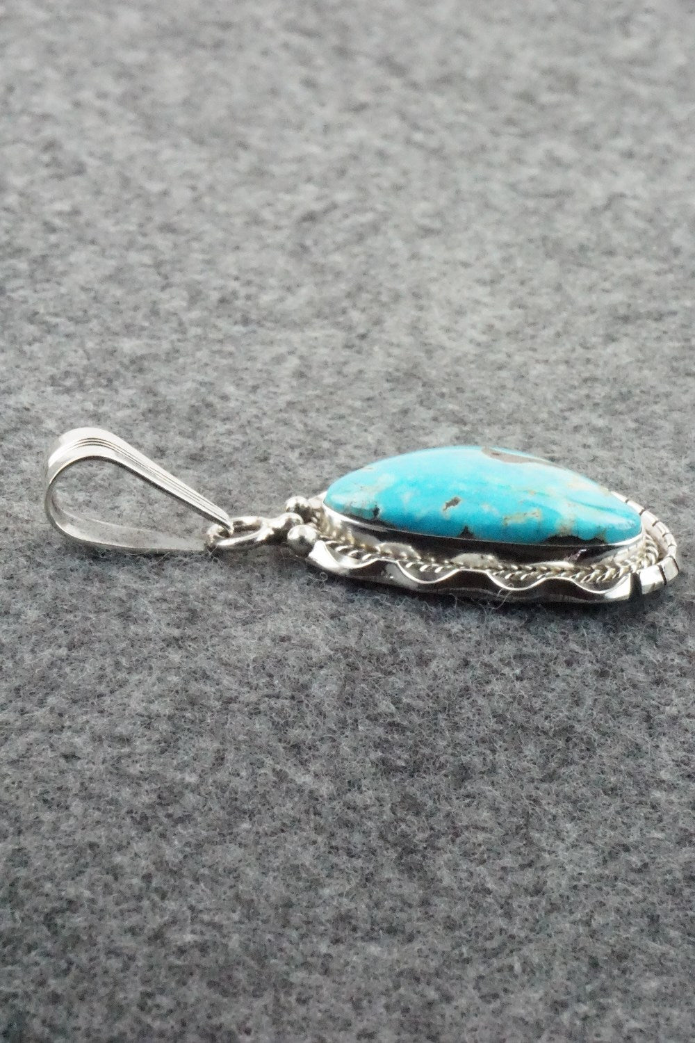 Turquoise & Sterling Silver Pendant - Samuel Yellowhair