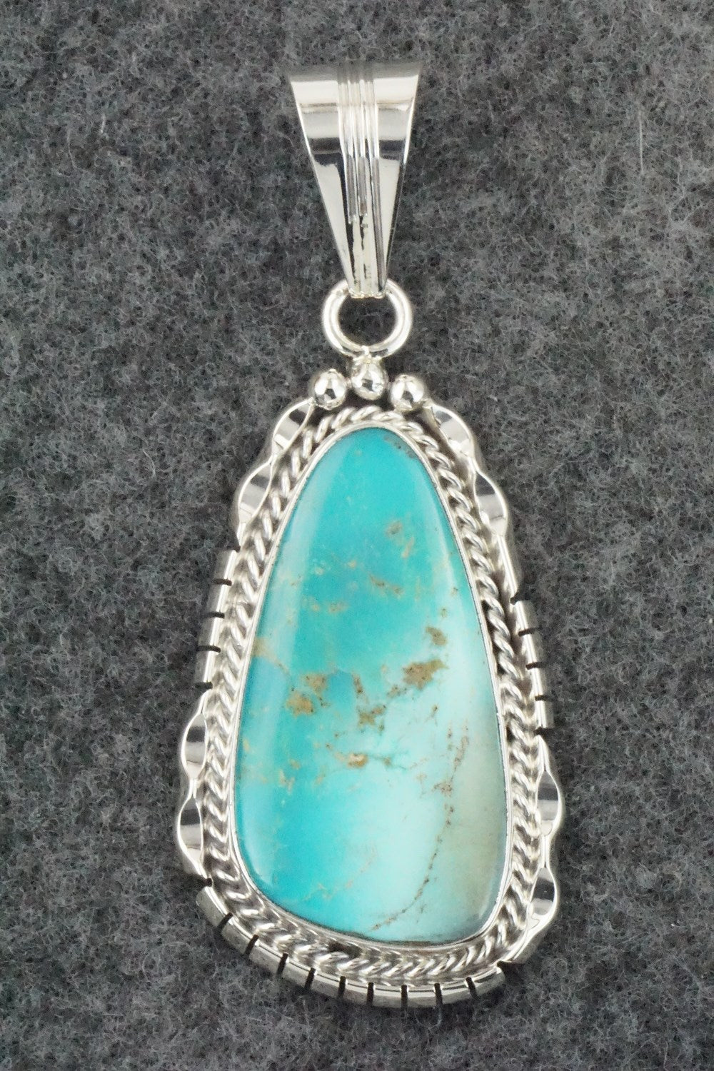Turquoise & Sterling Silver Pendant - Samuel Yellowhair
