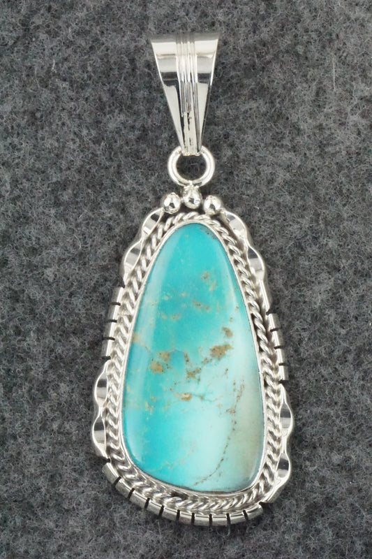 Turquoise & Sterling Silver Pendant - Samuel Yellowhair