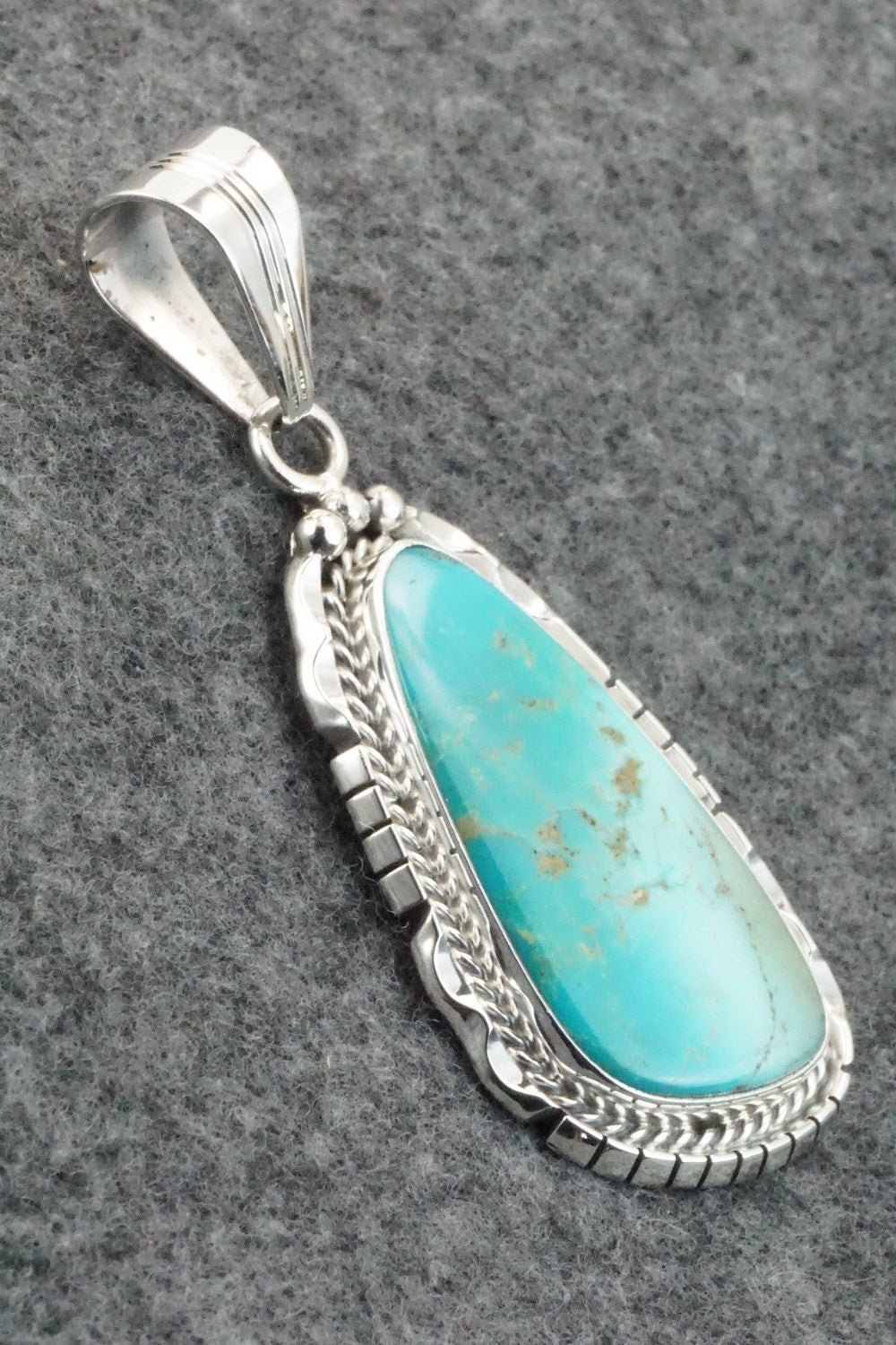 Turquoise & Sterling Silver Pendant - Samuel Yellowhair
