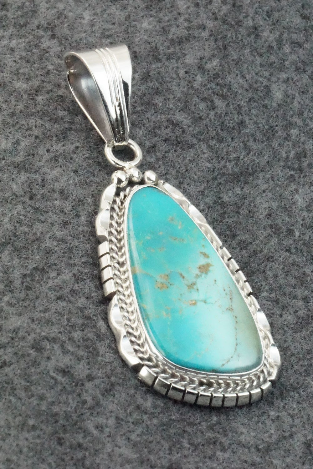 Turquoise & Sterling Silver Pendant - Samuel Yellowhair