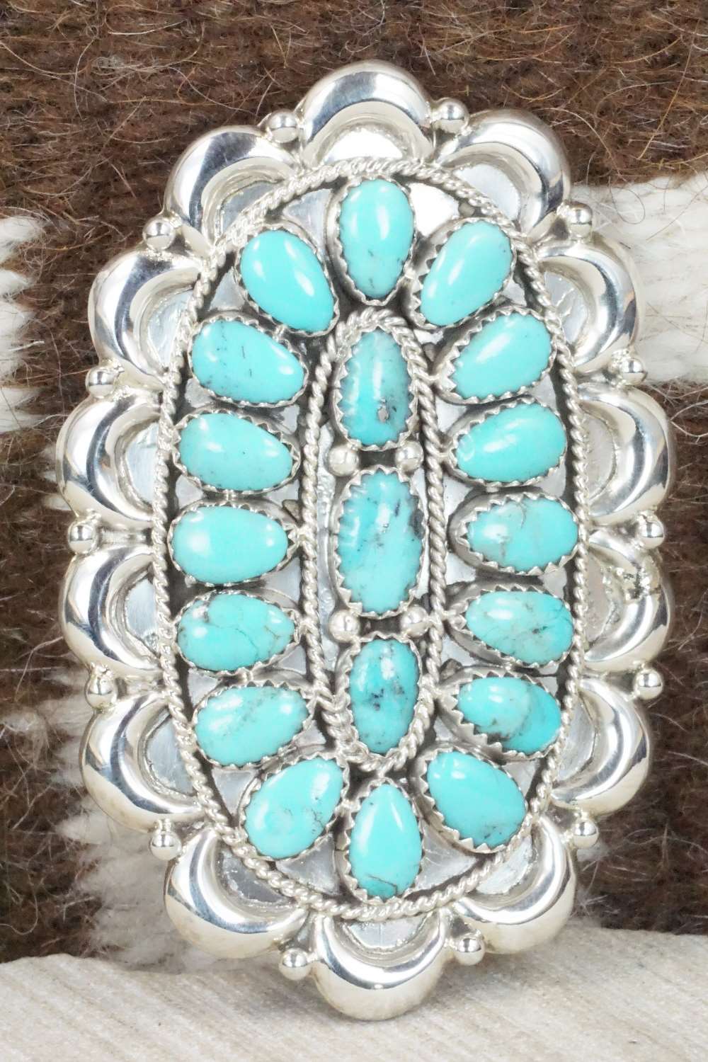 Turquoise & Sterling Silver Pendant - Erick Wilson