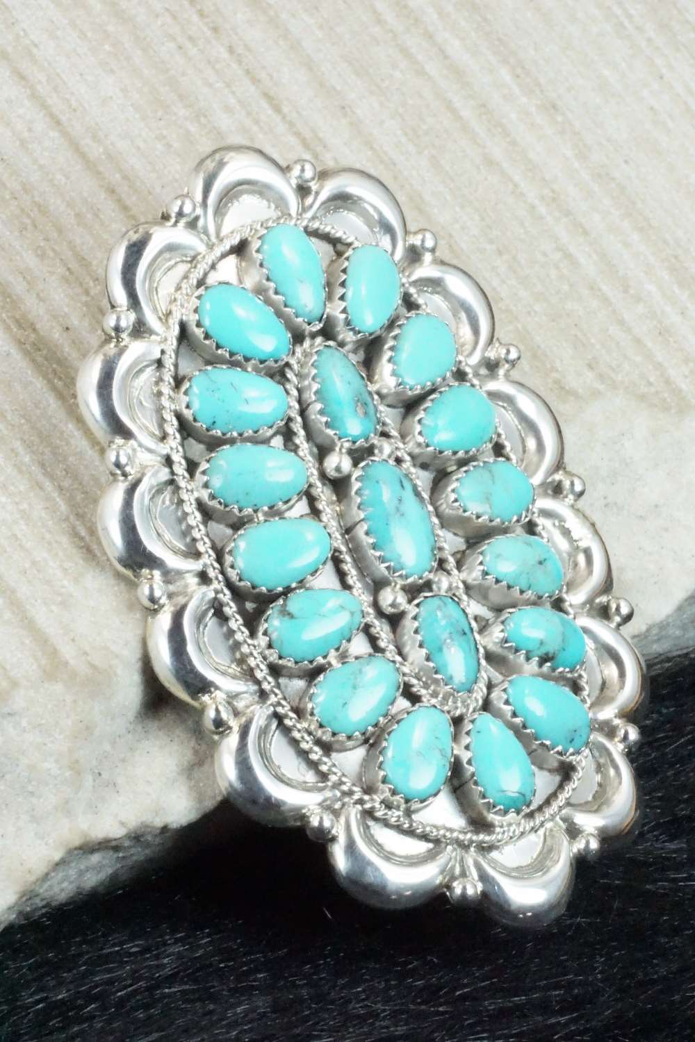 Turquoise & Sterling Silver Pendant - Erick Wilson