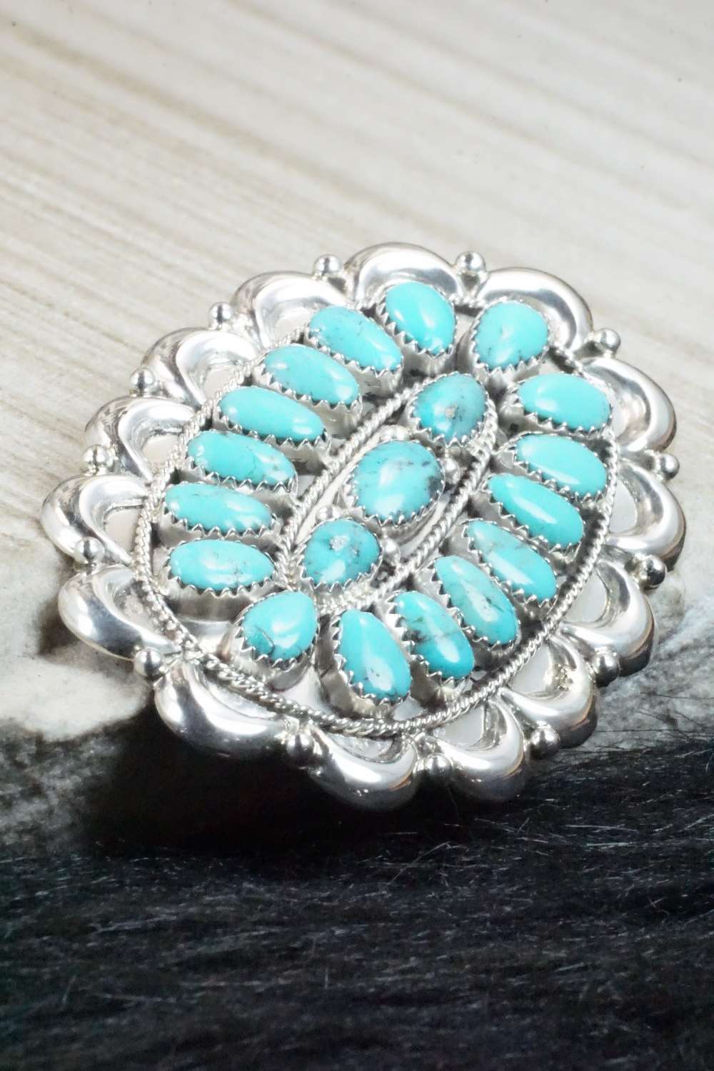 Turquoise & Sterling Silver Pendant - Erick Wilson
