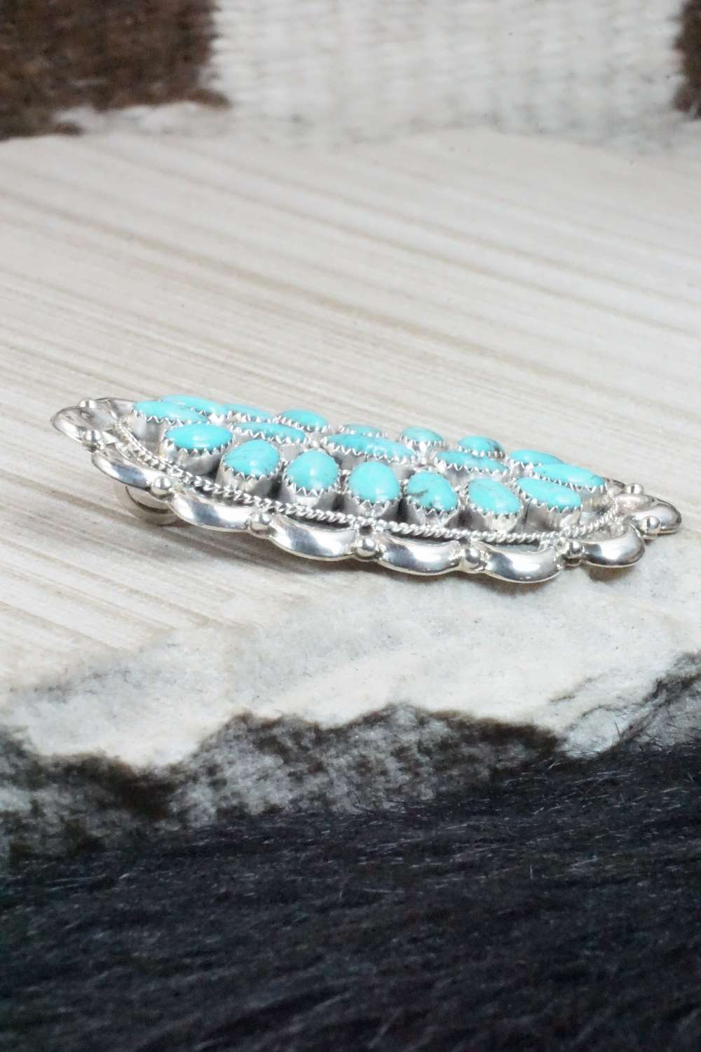 Turquoise & Sterling Silver Pendant - Erick Wilson