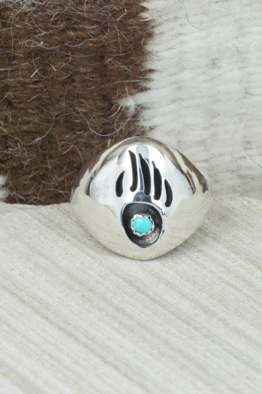 Turquoise & Sterling Silver Ring - Pearlene Spencer - Size 12