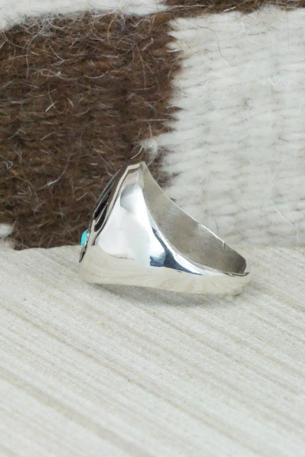 Turquoise & Sterling Silver Ring - Pearlene Spencer - Size 12