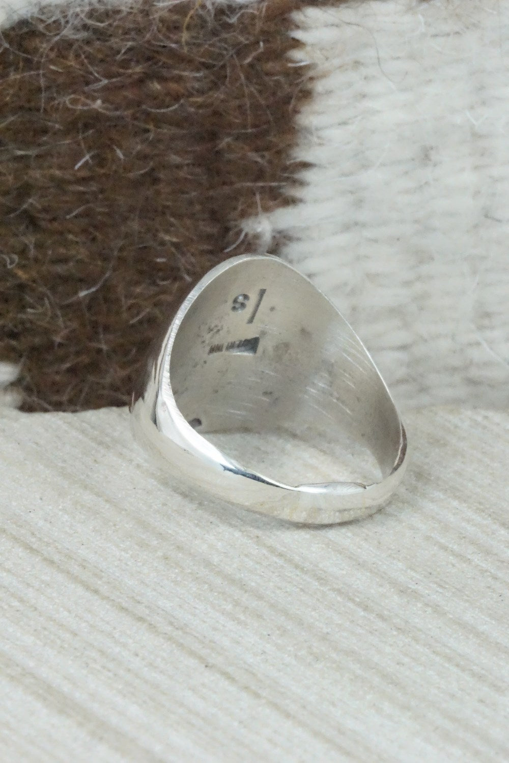 Turquoise & Sterling Silver Ring - Pearlene Spencer - Size 12