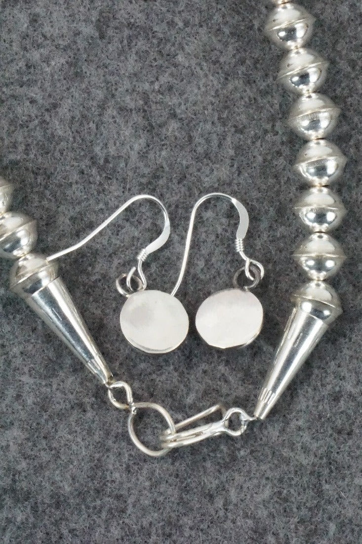 Turquoise & Sterling Silver Squash Blossom Necklace & Earrings Set - Phil Garcia