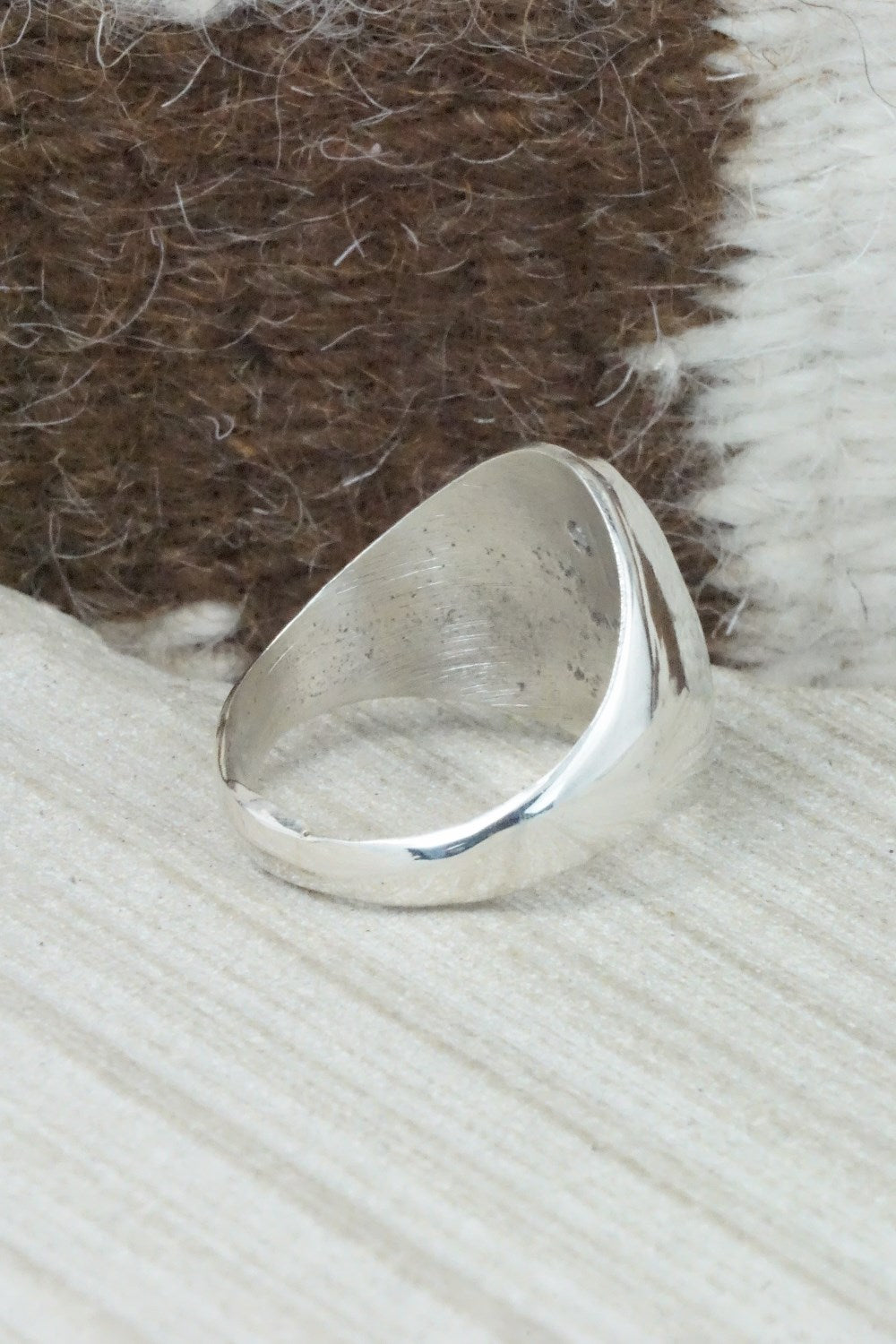 Turquoise & Sterling Silver Ring - Pearlene Spencer - Size 12