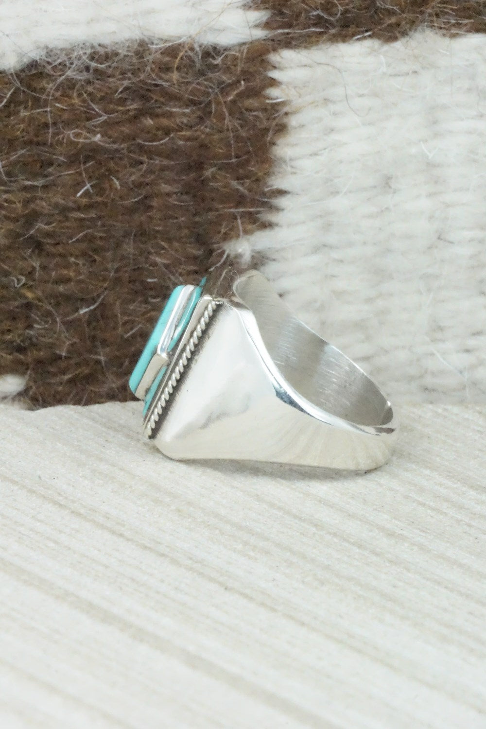 Turquoise & Sterling Silver Ring - Claudine Haloo - Size 10