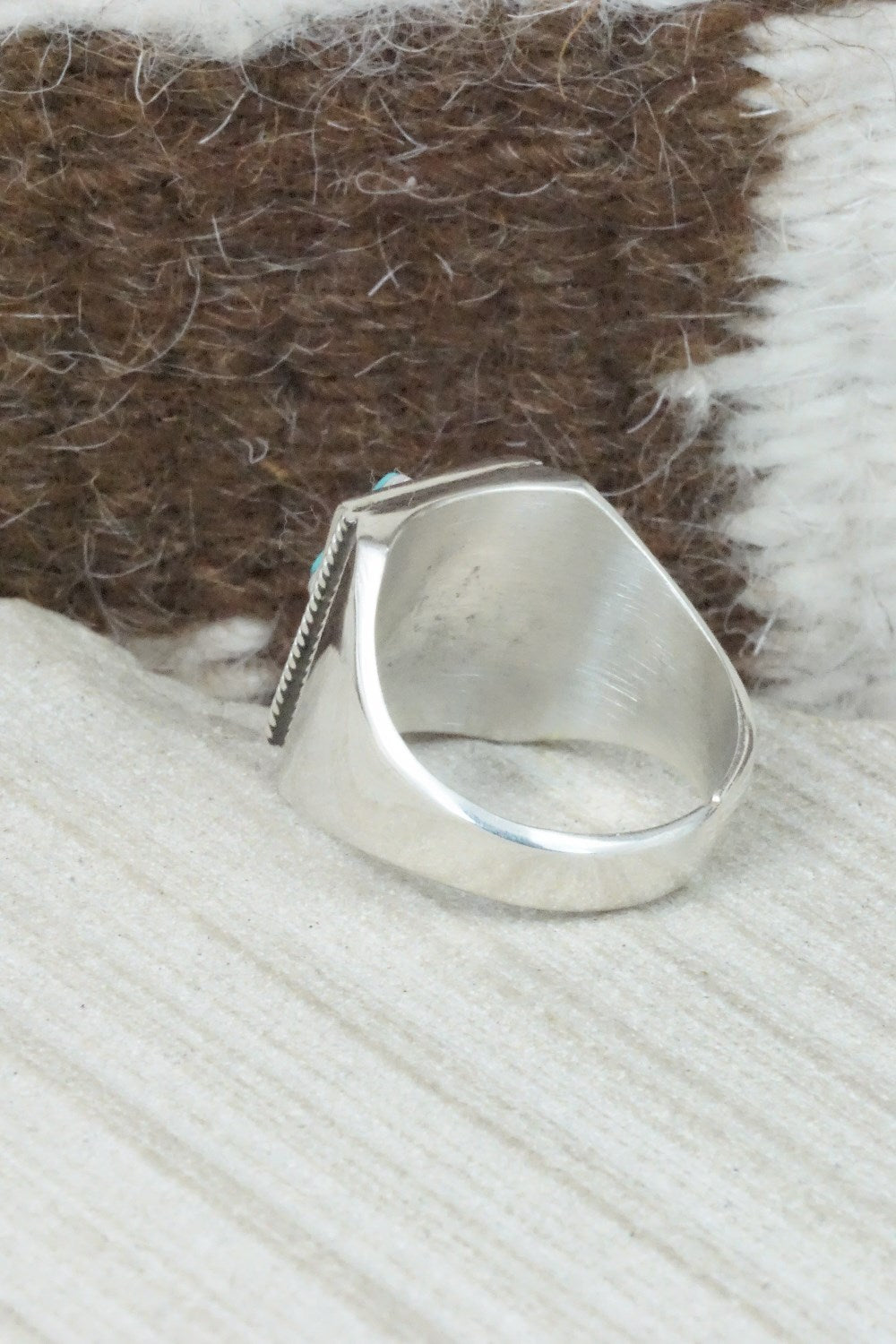 Turquoise & Sterling Silver Ring - Claudine Haloo - Size 10