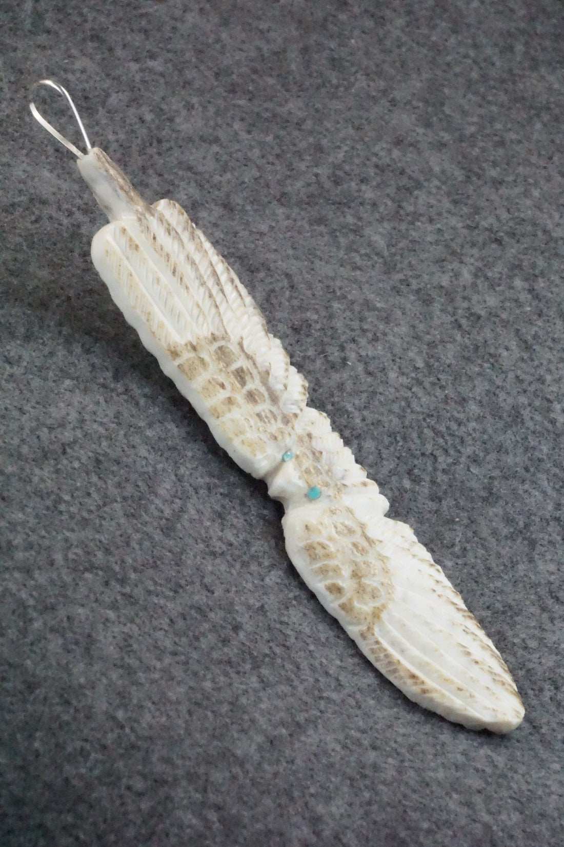 Eagle Zuni Fetish Carving and Pendant - Garrick Weeka
