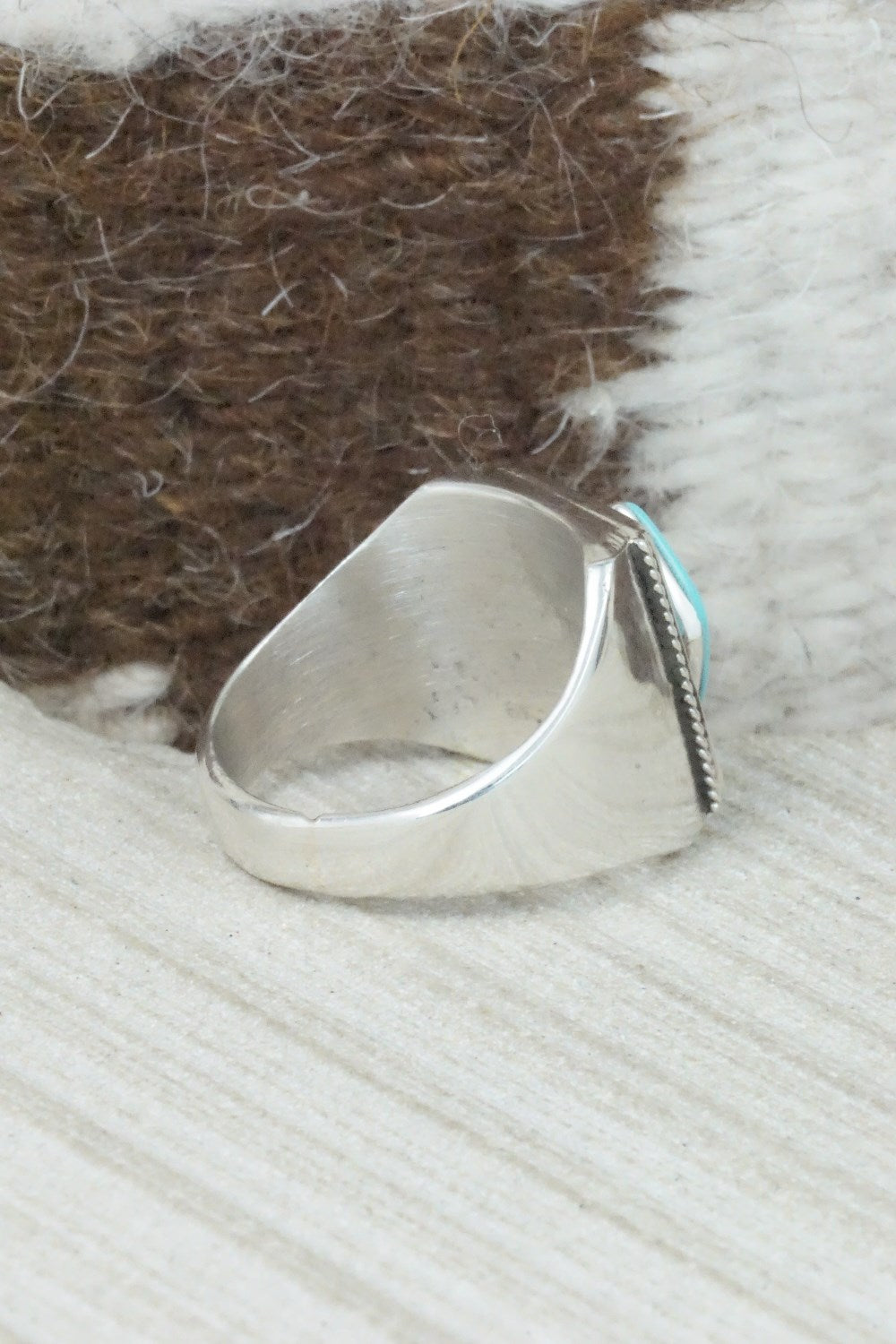 Turquoise & Sterling Silver Ring - Claudine Haloo - Size 10